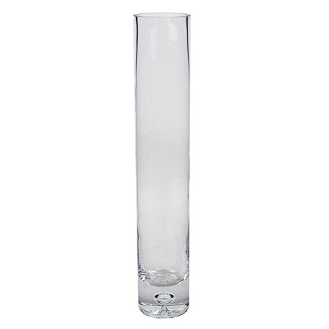 Inside Bubble Bottom Tall Clear Cylinder Glass Vase China Glass Vase