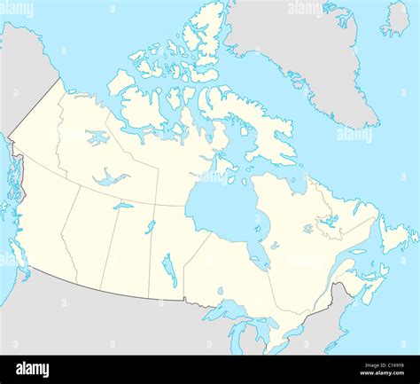 Illustration Of Canada Map Showing The State Borders Stock Photo Alamy