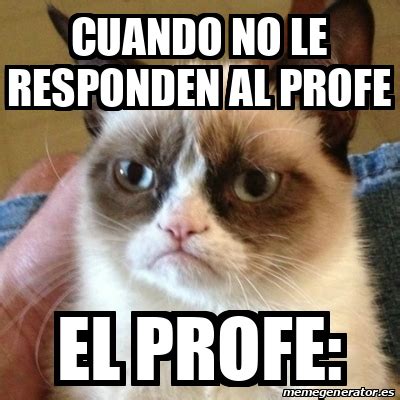 Meme Grumpy Cat Cuando No Le Responden Al Profe El Profe
