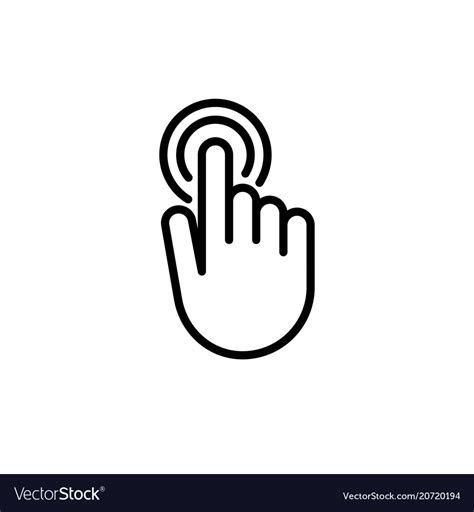 Touch Screen Finger Hand Press Push Icon Vector Image