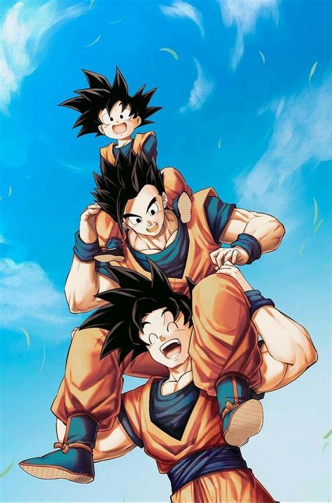 Goku Gohan And Goten Gohan Goku Goten Personajes De Goku