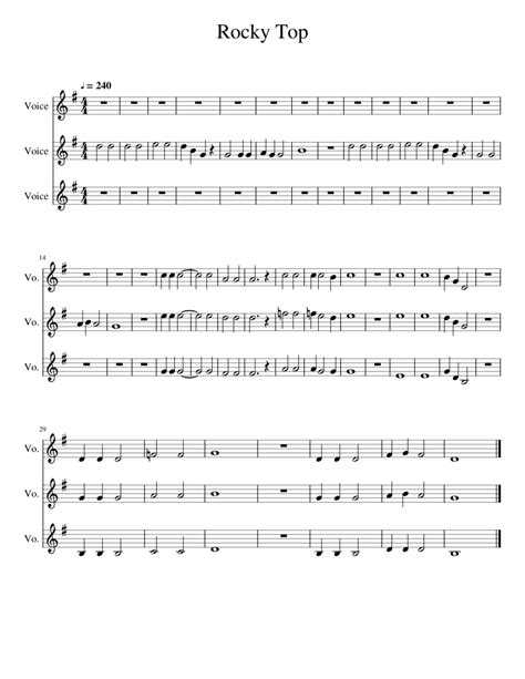 Rocky Top Sheet Music For Vocals Choral