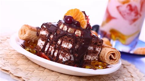 Hd Wallpaper Chocolate Cake With Cream Orange Food Dessert Sweet