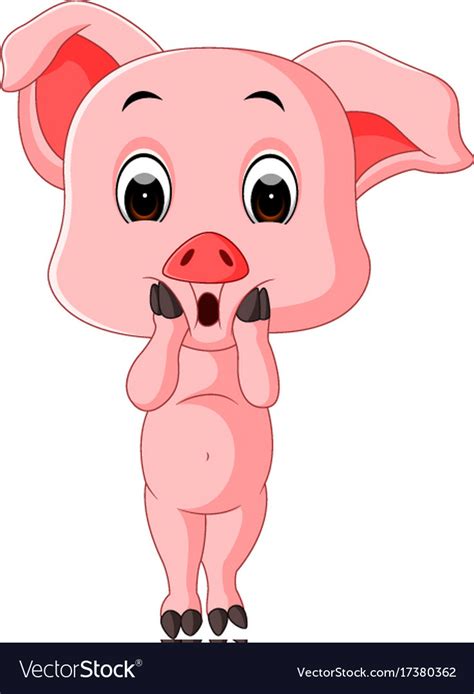 Cute Baby Pig Cartoon Royalty Free Vector Image