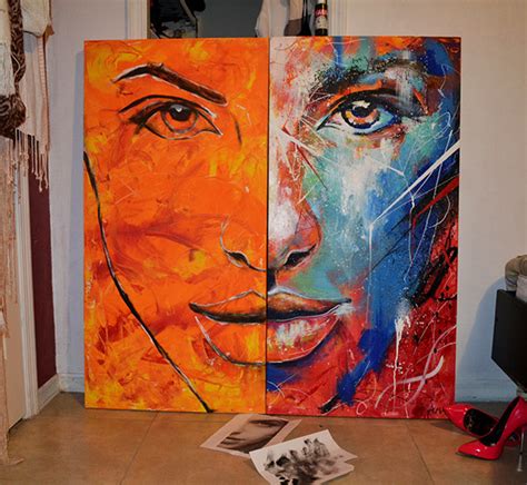 Fire And Ice Abstract Portrait Painting On Behance