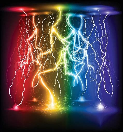 Rainbow Lightning Lightning Flash Lightning Textured