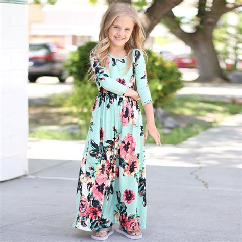 2019 Kids Dresses For Girls Long Sleeve Children Floral Princess Dress