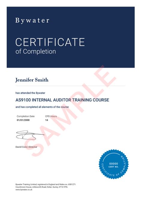 As9100 Internal Auditor Training Course Aerospace Bywater Training