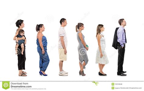 Full Length Portrait Of People In A Line Royalty Free