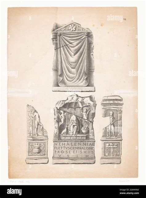 Graf Reliefs Four Grave Reliefs With Drapery And Gods Figures First
