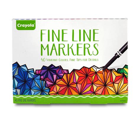 Crayola 40 Ct Vibrant Fine Line Markers With Fine Tips For Detail