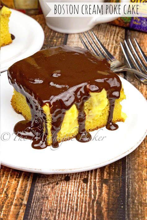 1 yellow cake mix (and ingredients. Boston Cream Poke Cake - The Midnight Baker