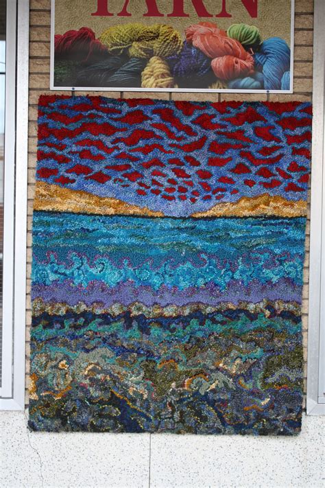 Layers Of Lake By Deanne Fitzpatrick Colorful Rug Hooking Rug