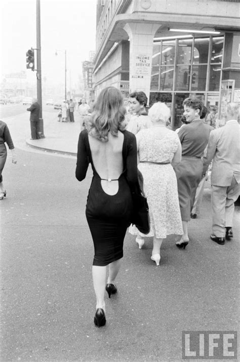 Vikki Dougan In Black Backless Dress On The Streets Of Hollywood In 1957 The Series Photo That