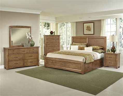 Vaughan Basset Transitions 4 Piece Panel Bedroom Set With 2 Side