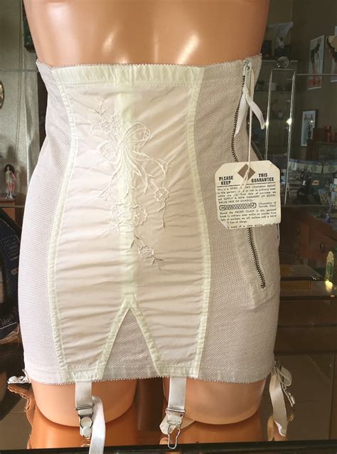 vintage boned spirella girdle corset sissy burlesque etsy