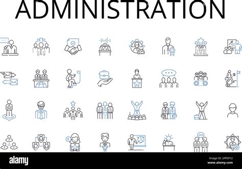 Administration Line Icons Collection Management Governance Control