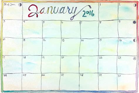 January Bullet Journal Calendar Download Moongirl Art