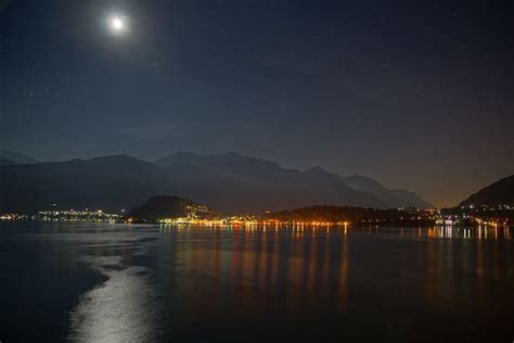 Moonlight On Bellagio Lake Como Italy Lake Como Bellagio