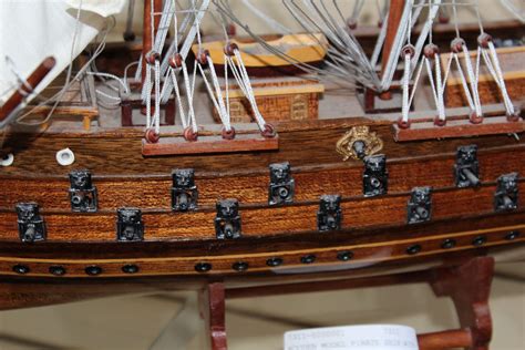 Wooden Model Pirate Ship With Stand