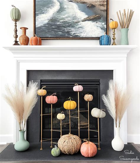 Modern Fall Decor For The Fireplace And Mantel