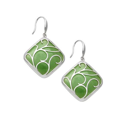 Square Jade Dangle Earrings Littman Jewelers