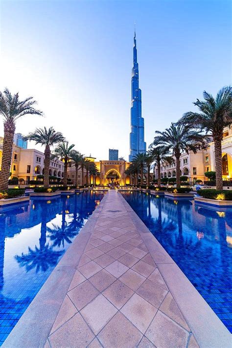Burj Khalifa Y Palace Hotel Al Atardecer Downtown Dubai Emiratos