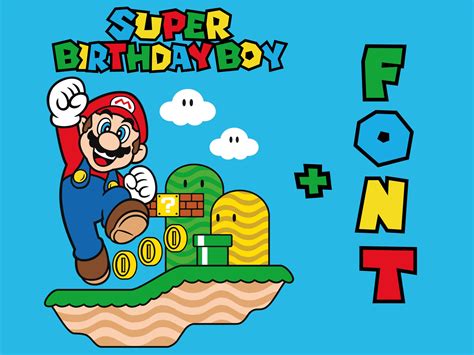 Super Birthday Svg Super Mario Font Svg Super Mario Font 4 Etsy