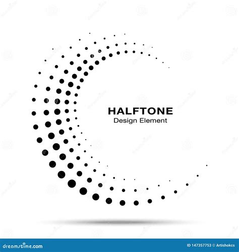 Halftone Circle Dotted Frame Circularly Distributed Vector Dots Logo