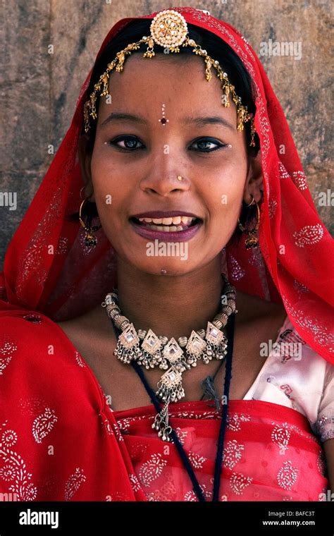 Young Indian Woman Wearing Traditional Indian Dress And Jewellery