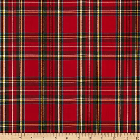 House Of Wales Plaid Red Plaid Fabric Victorian Fabric Kaufman House