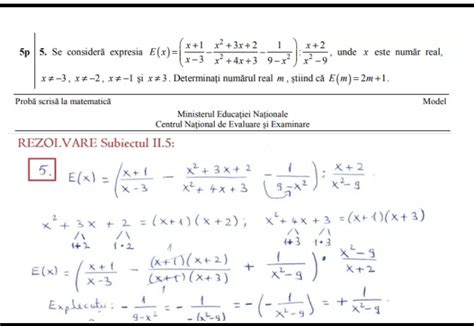 Exercitii Rezolvate Cu Expresii Date La Evaluarea Nationala Matematica