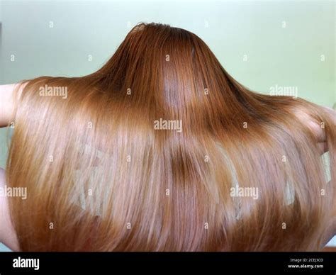 Girl With Long Shiny Blonde Hair Back View Close Up Stock Photo Alamy