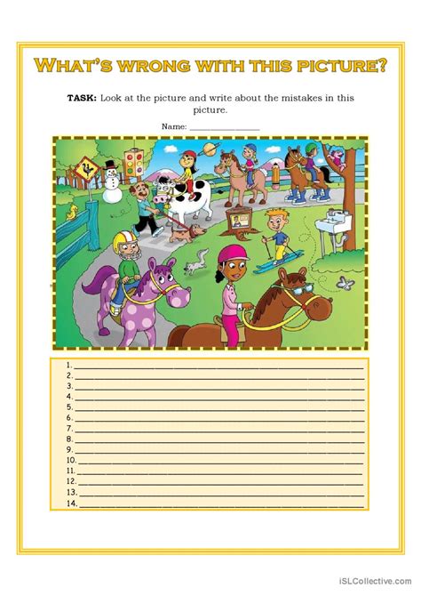 Whats Wrong With This Picture English Esl Worksheets Pdf And Doc