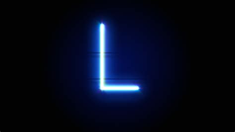Neon Font Letter L Uppercase Appear In Center And Royalty Free Video