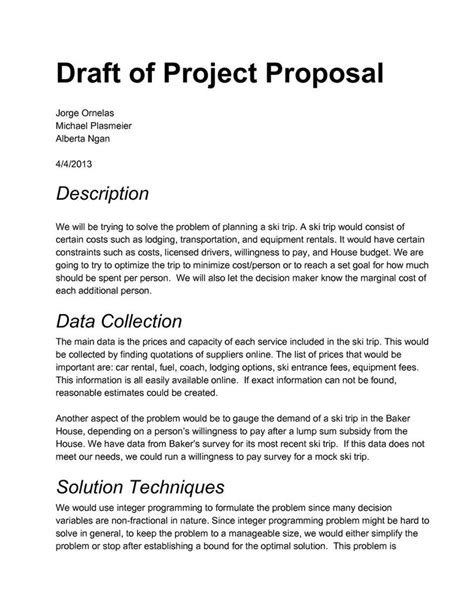 Proposal Drafting Project Proposal Template Business Proposal
