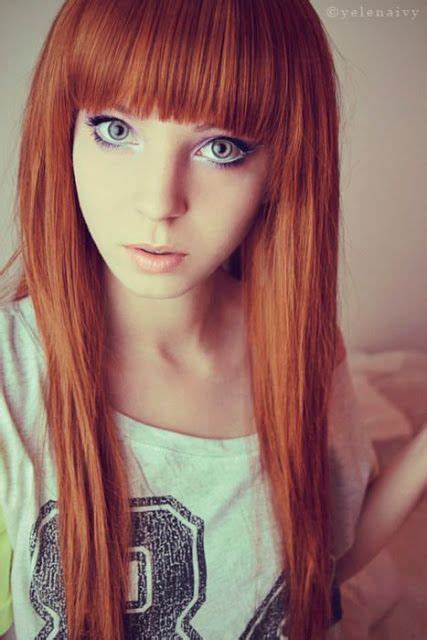 Red Hair With Fringes The Most Beautiful Models Best Hairstyle Hair Styles Long Hair