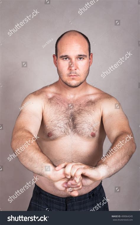 Portrait Serious Shirtless Man Posing Showing Stock Photo Edit Now