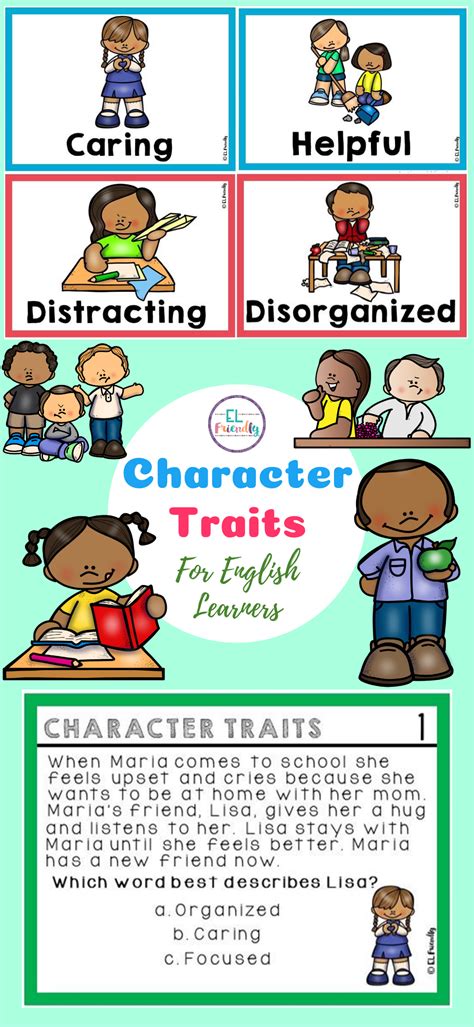 Character Traits For English Learners Character Trait Study Cards