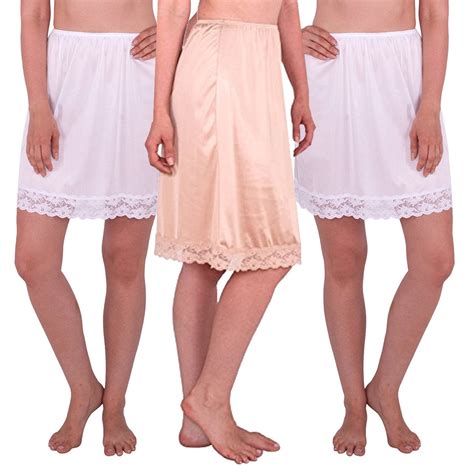 Womens Classic Vintage Half Slip With Lace Details 18 And 23 Inc Pack Of 3
