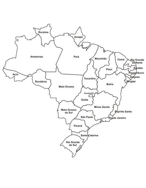 Mapa Do Brasil Estados Para Colorir