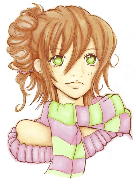 Girl With Scarf Colored By Namtia On Deviantart