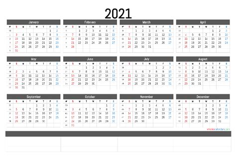 Year 2021 printable yearly and monthly calendars with holidays and observances. Pin on Printable Calendar Templates