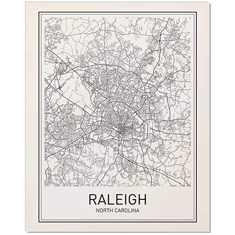 Buy Raleigh Poster Map Of Raleigh Raleigh Map City Map Posters