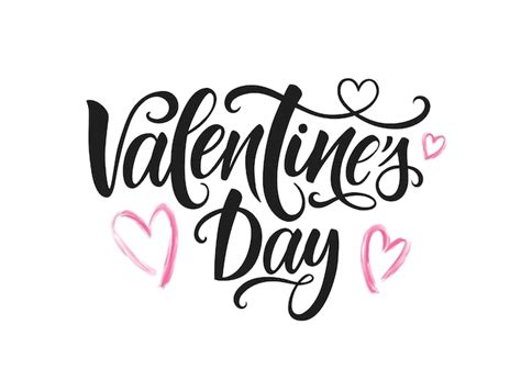 Letras De Feliz Día De San Valentín Vector Premium