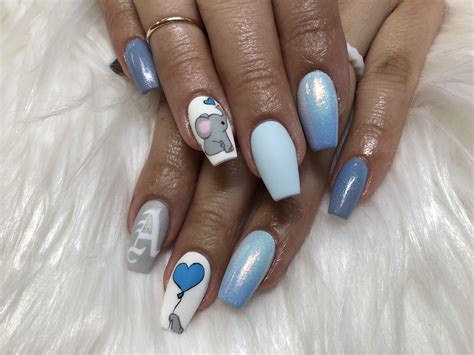 Love My Baby Shower Nails Its A Boy Baby Shower Nails Baby