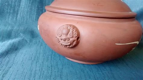 Vintage Chinese Brown Leaded Pot With Floral Design And Etsy