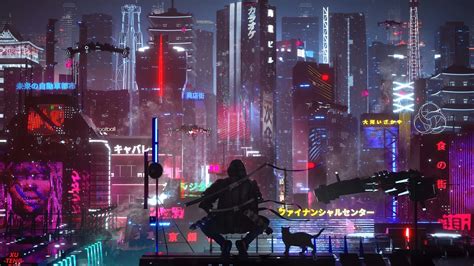 Ninja Cyberpunk Night City 4k 830h Wallpaper Pc Desktop