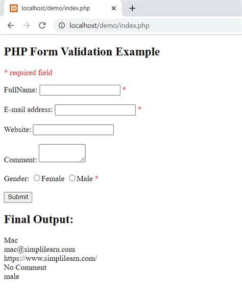 Php Form Validation Tutorial Hot Sex Picture