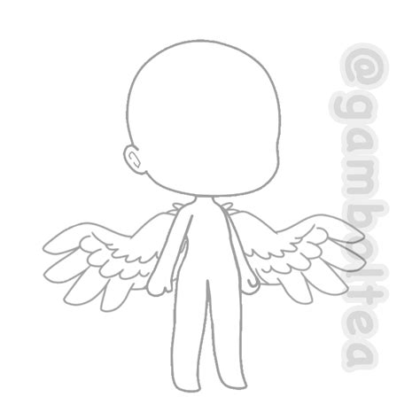 Gacha Angel Wings Chibi Body Drawing Base Kawaii Drawings